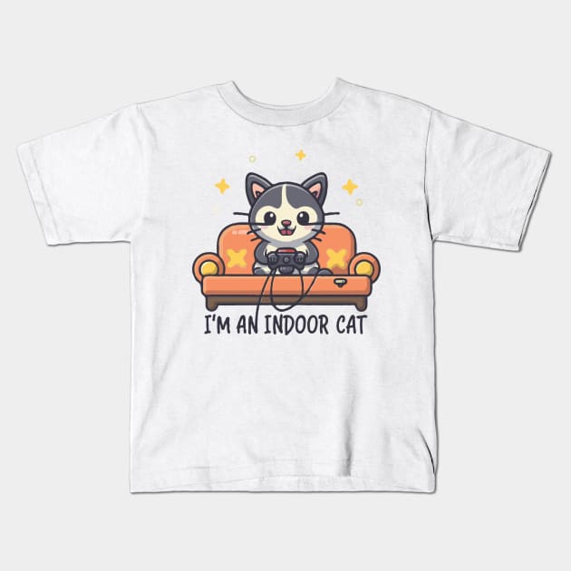 I'm An Indoor Cat. Funny. Kids T-Shirt by Chrislkf